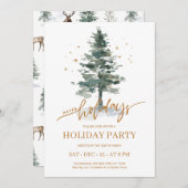 Uitnodiging voor winterpine-boomvakantie (Voorkant / Achterkant)