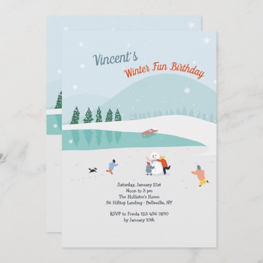 Uitnodiging voor Winterpret (Voorkant / Achterkant)