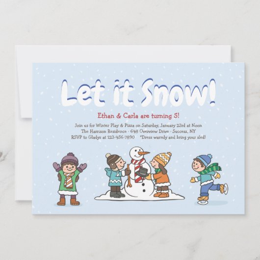 Uitnodiging voor Winterpret (Voorkant)