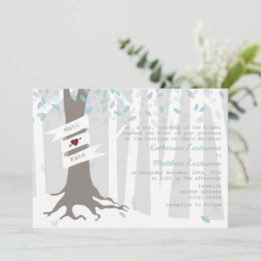 Uitnodiging voor wintersneeuwweduwen (Staand voorkant)