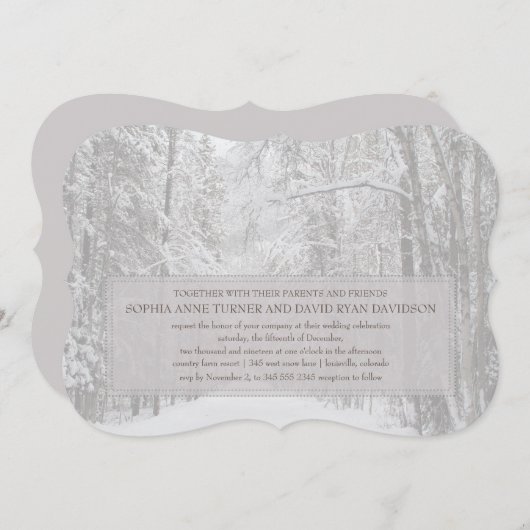 Uitnodiging voor wintersneeuwwoud (Voorkant / Achterkant)