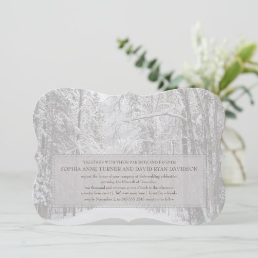 Uitnodiging voor wintersneeuwwoud (Staand voorkant)