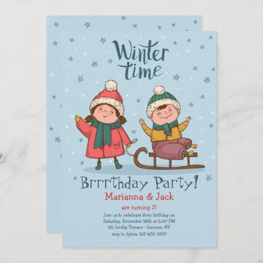 Uitnodiging voor wintertijd (Voorkant / Achterkant)