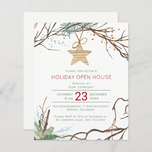 Uitnodiging voor wintervakantie (Voorkant / Achterkant)