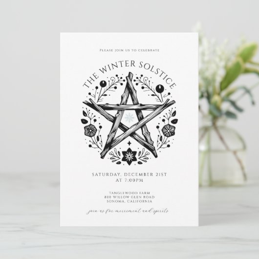 Uitnodiging voor Winterzonnewende Feest (Staand voorkant)