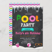 Uitnodiging voor winterzwembadfeest (Voorkant / Achterkant)