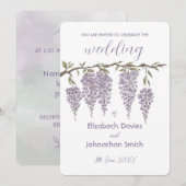 Uitnodiging voor Wisteria Wedding (Voorkant / Achterkant)