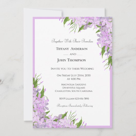 Uitnodiging voor Wisteria Wedding (Voorkant)