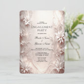 Uitnodiging voor wit ivoor Verloving (Staand voorkant)