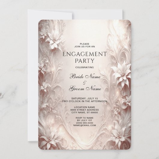 Uitnodiging voor wit ivoor Verloving (Voorkant)