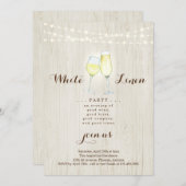 Uitnodiging voor wit linnen nachtfeest (Voorkant / Achterkant)