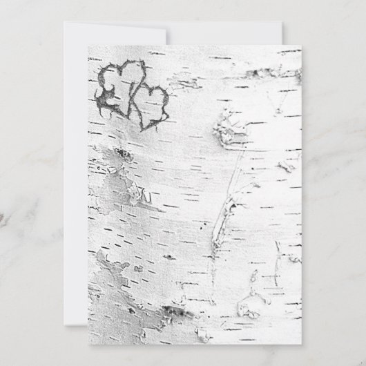 Uitnodiging voor witte berkenbast-verlovingsfeest (Achterkant)