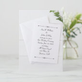 uitnodiging voor witte bruiloft met envelop met iv (Staand voorkant)