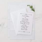 uitnodiging voor witte bruiloft met envelop met iv (Voorkant / Achterkant)