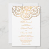 Uitnodiging voor witte en gouden moslimbruiloften (Voorkant)