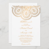 Uitnodiging voor witte en gouden moslimbruiloften (Voorkant / Achterkant)