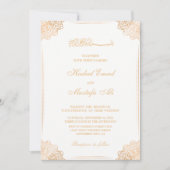 Uitnodiging voor witte en gouden moslimbruiloften (Voorkant)