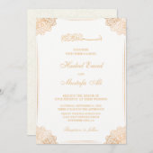 Uitnodiging voor witte en gouden moslimbruiloften (Voorkant / Achterkant)