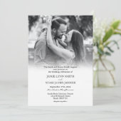 Uitnodiging voor witte en zwarte bruiloft (Staand voorkant)