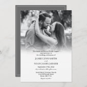 Uitnodiging voor witte en zwarte bruiloft (Voorkant / Achterkant)