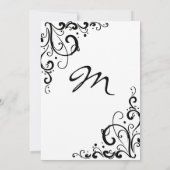 Uitnodiging voor witte en zwarte bruiloft (Achterkant)