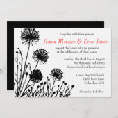 Uitnodiging voor witte en zwarte bruiloft (Voorkant / Achterkant)