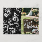 Uitnodiging voor witte en zwarte bruiloft (Achterkant)