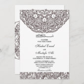 Uitnodiging voor witte en zwarte moslimbruiloft (Voorkant / Achterkant)