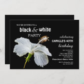 Uitnodiging voor witte hibiscus (Voorkant / Achterkant)