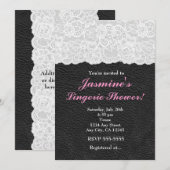 Uitnodiging voor Witte Kant & Zwarte Leren Feest (Voorkant / Achterkant)