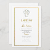 Uitnodiging voor witte rozendoop (Voorkant / Achterkant)