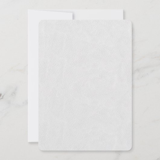 Uitnodiging voor witte trouw met goudkleurig bloem (Achterkant)