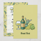 Uitnodiging voor witte wijn (Voorkant / Achterkant)