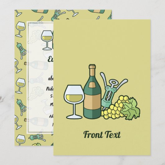 Uitnodiging voor witte wijn (Voorkant / Achterkant)