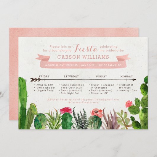 Uitnodiging voor woestijn vrijgezellenweekend sche (Voorkant / Achterkant)