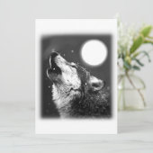 Uitnodiging voor wolf die naar de maan huilt (Staand voorkant)