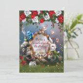 Uitnodiging voor Wonderland Party (Staand voorkant)