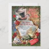 Uitnodiging voor Wonderland Party (Achterkant)