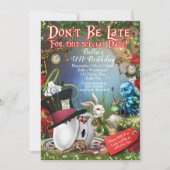 Uitnodiging voor Wonderland Party (Voorkant)