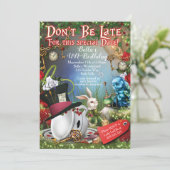 Uitnodiging voor Wonderland Party (Staand voorkant)