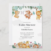 Uitnodiging voor Woodland Animals Baby Shower (Voorkant)