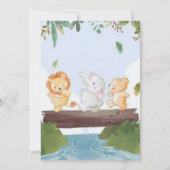 Uitnodiging voor Woodland Animals Baby Shower (Achterkant)