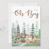 Uitnodiging voor Woodland Animals Baby Shower (Achterkant)