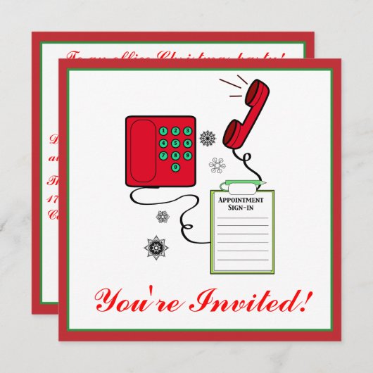 Uitnodiging voor X-mas-partijen: Medisch of tandhe (Voorkant / Achterkant)