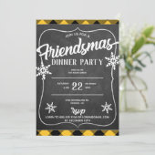 Uitnodiging voor Yellow Buffalo Plaid Friendsmas-f (Staand voorkant)