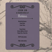 Uitnodiging voor zachte lavendel kleuren afstudeer