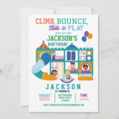 Uitnodiging voor Zachte Play Bounce Birthday Party (Voorkant)