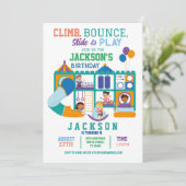 Uitnodiging voor Zachte Play Bounce Birthday Party (Staand voorkant)