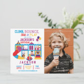 Uitnodiging voor Zachte Play Bounce Birthday Party (Staand voorkant)