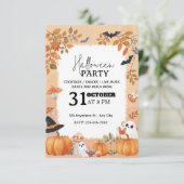 Uitnodiging voor zachte waterverf Halloween-feest  (Staand voorkant)